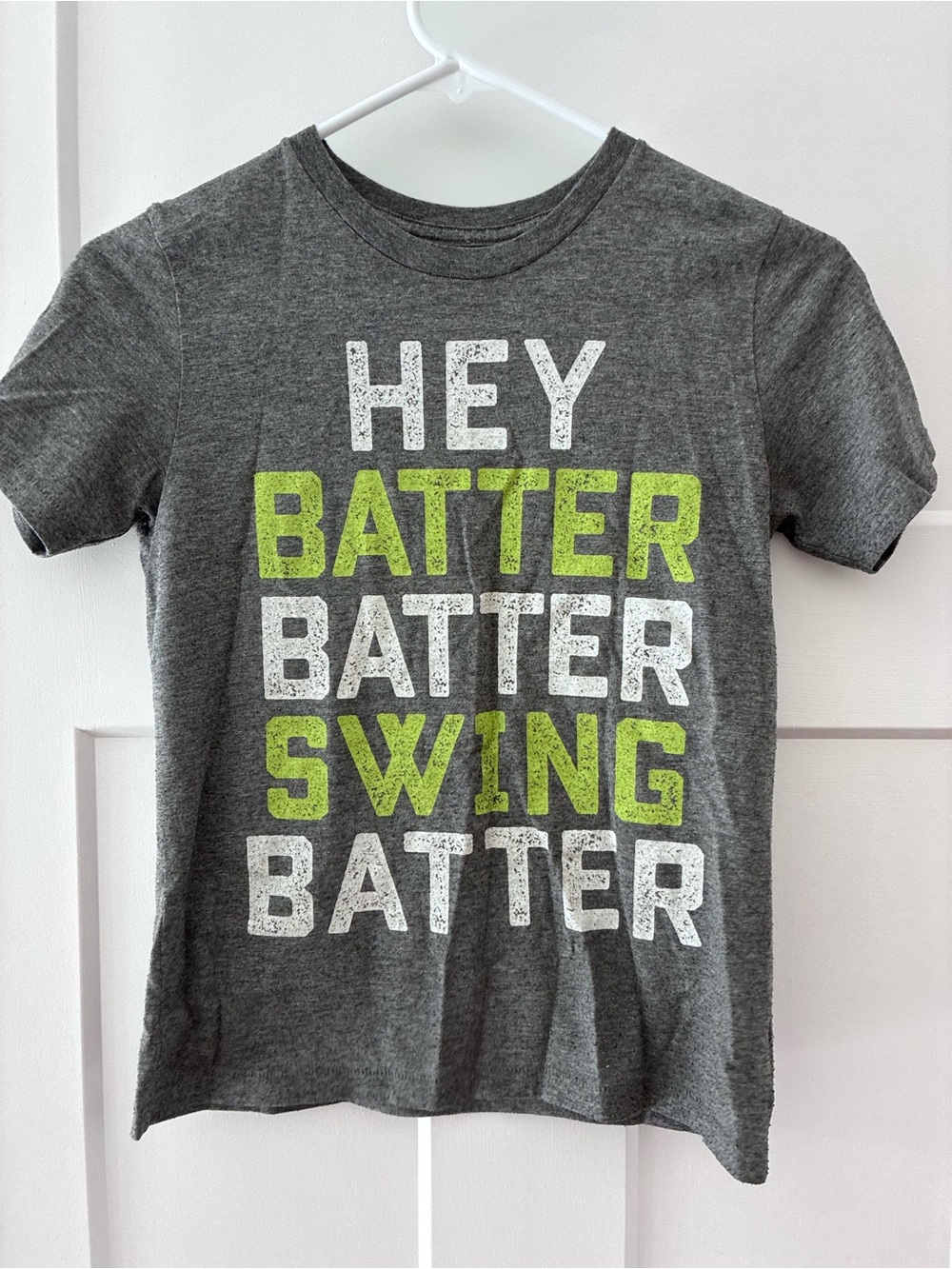 Peek Kids' Gray Short-Sleeve Tee with White and Lime Green Text